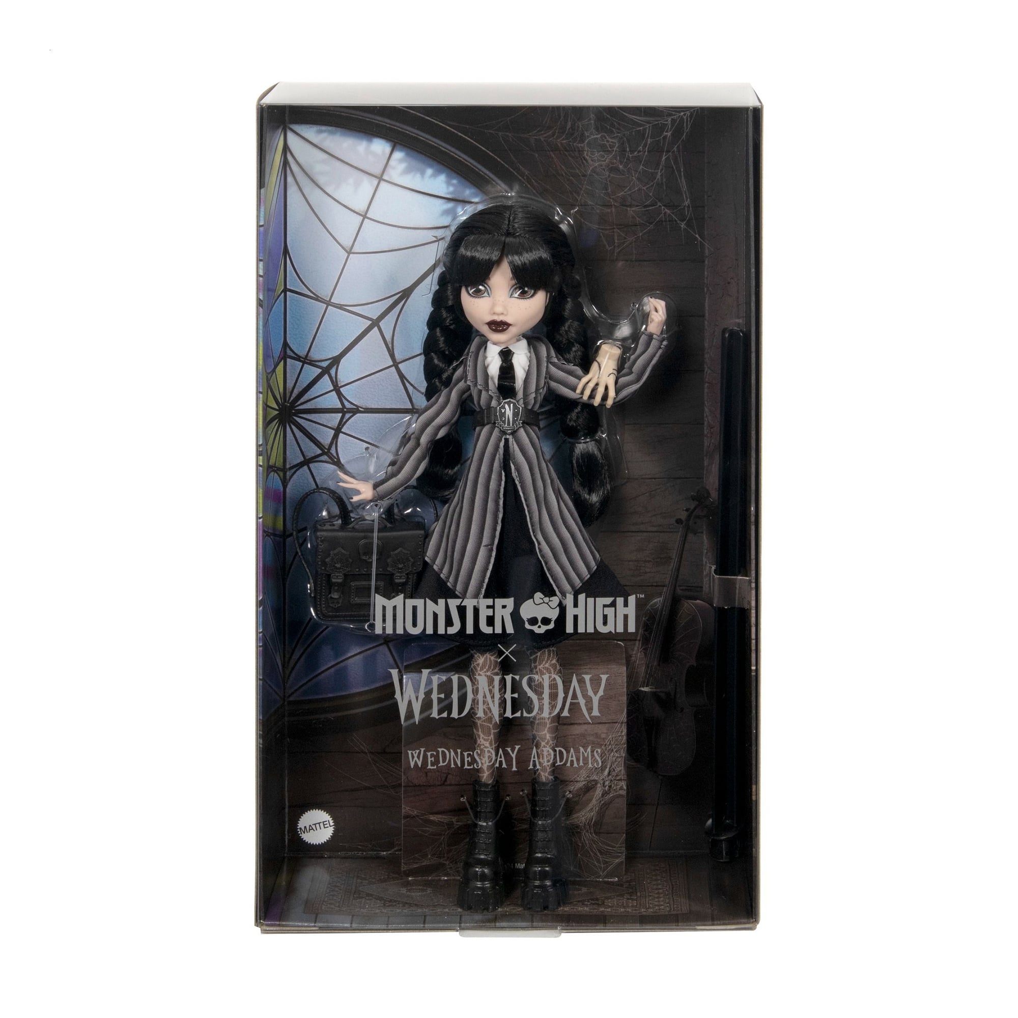 Колекційна лялька Monster High X Wednesday Венздей у шкільній формі, від 6 років, 33*19.5*6.3 см (HXJ04)